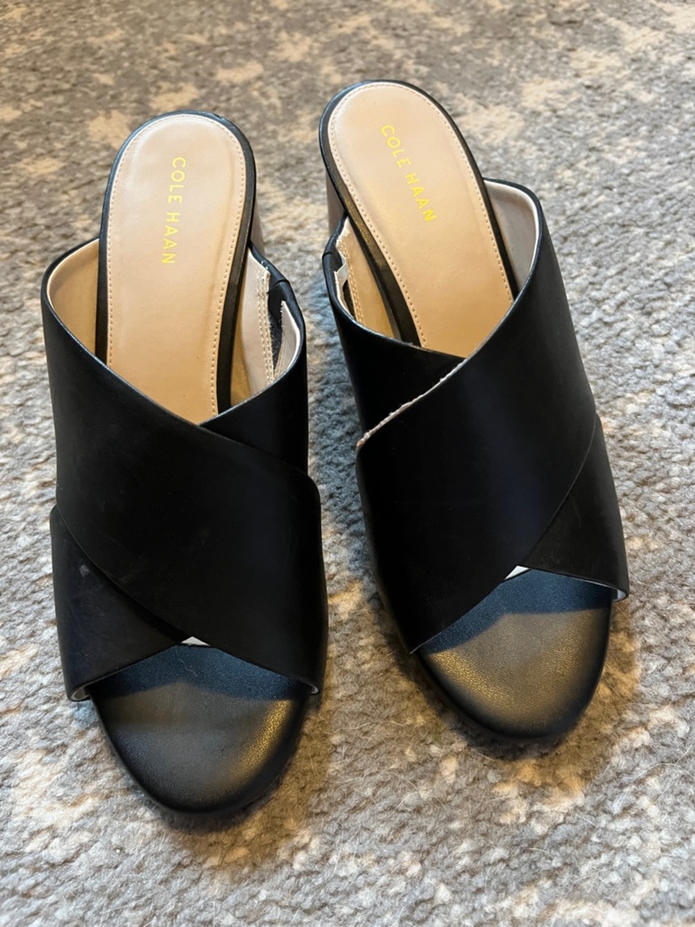 Cole Haan Black Crisscross Slip-On Mules - Picture 4 of 11